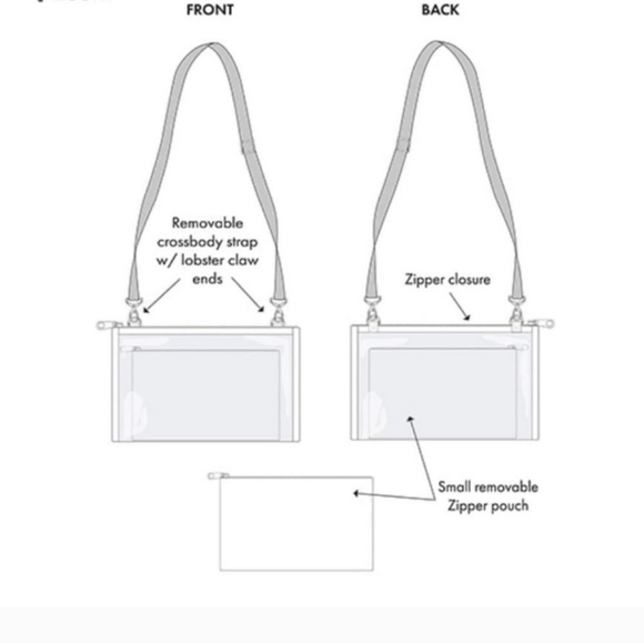 NEW Thirty One Hibiscus Pink Clear Crossbody Bag and Zipper Pouch - Picture 5 of 5